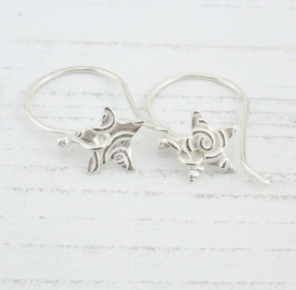 Silver Textured Drop Earrings