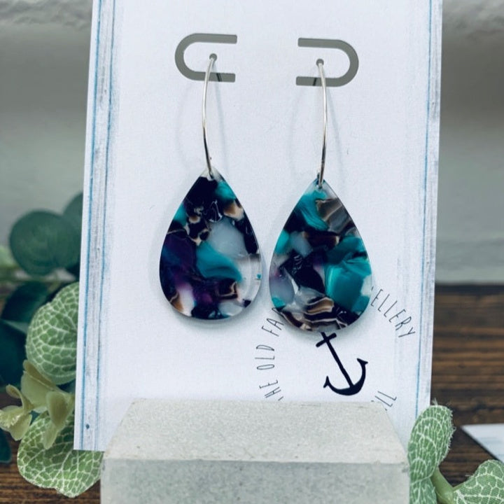 Acrylic Teardrops Hoops