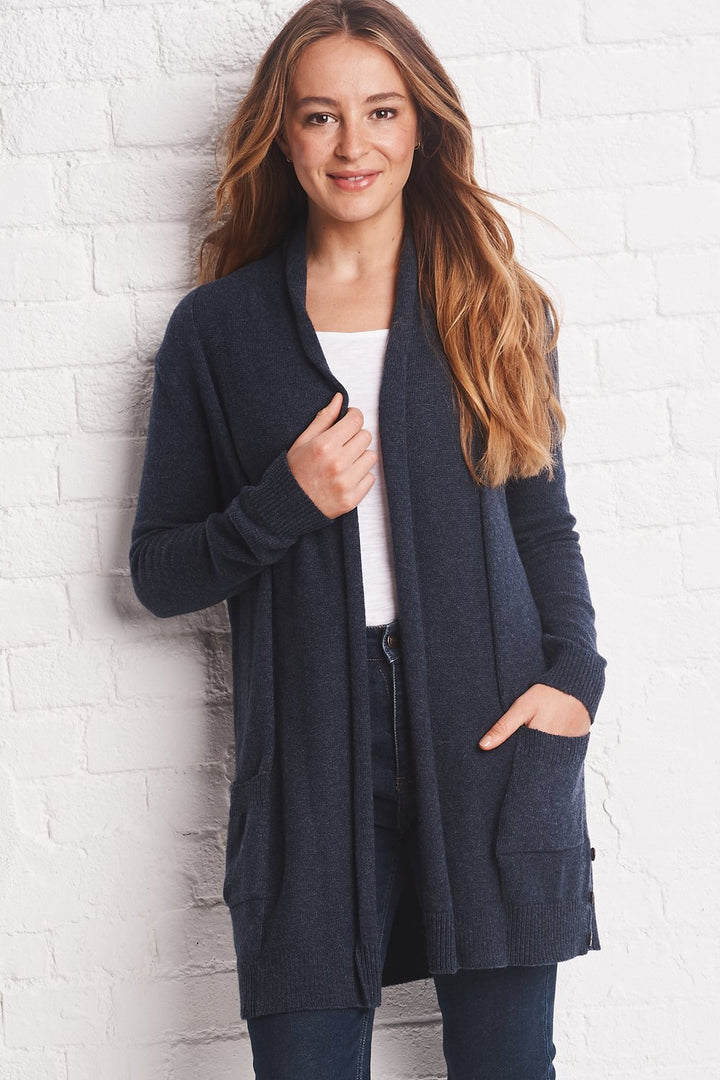 Edge to Edge Cardigan with Wooden Buttons