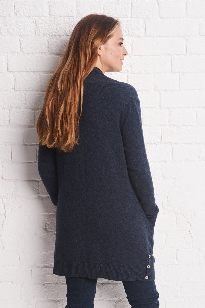 Edge to Edge Cardigan with Wooden Buttons