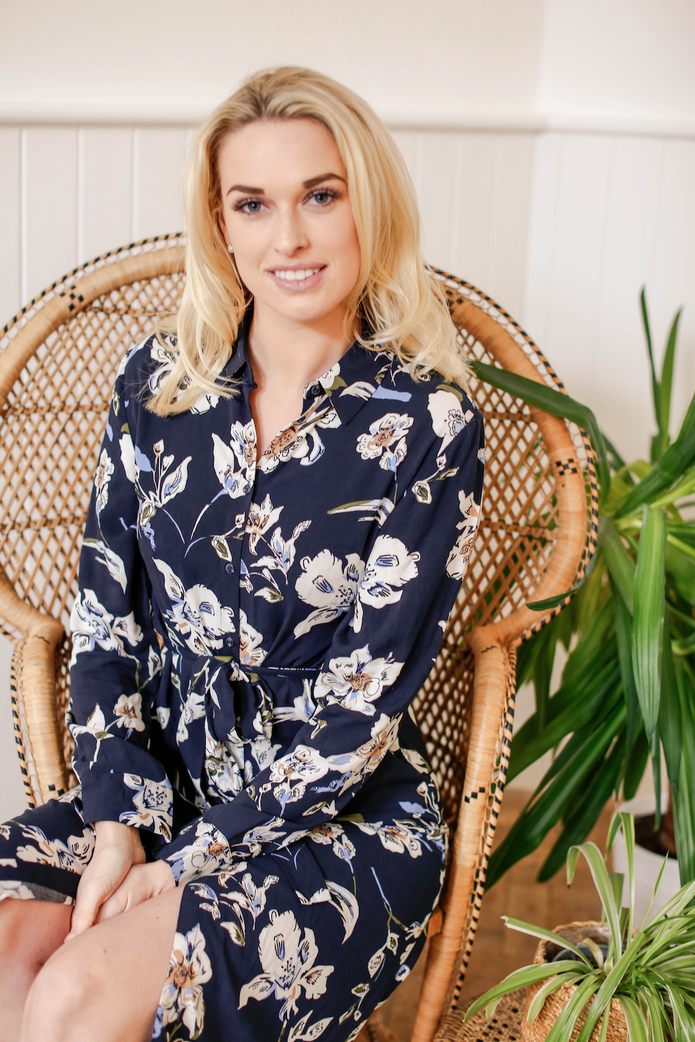 Ilena Shirt Dress in Blue Floral