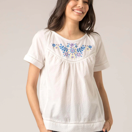 Embroidered Ladder Detail Tee