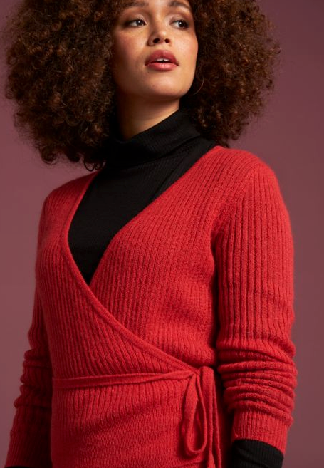 Wrap Cardigan - Fiery Red