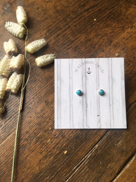 Tiny Stud with a Semi Precious Stone Setting