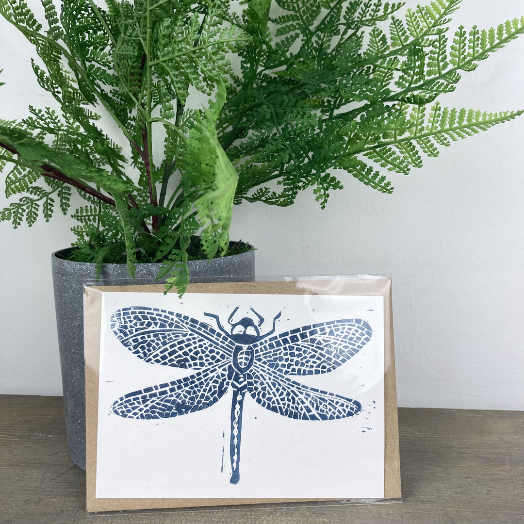 Dragonfly Lino Print Gift Card