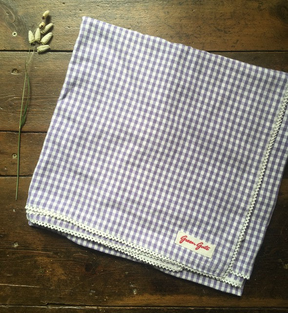 GreenGate Purple & White Check Table Cloth
