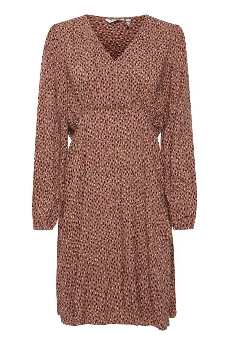 B Young Joella V Neck Dress - Etruscan Red Mix