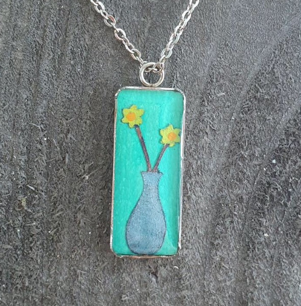 Daffodil Rectangle Pendant
