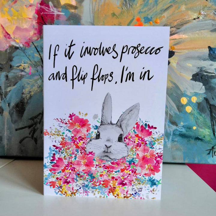 Bunny in Flip Flops Greetings Card