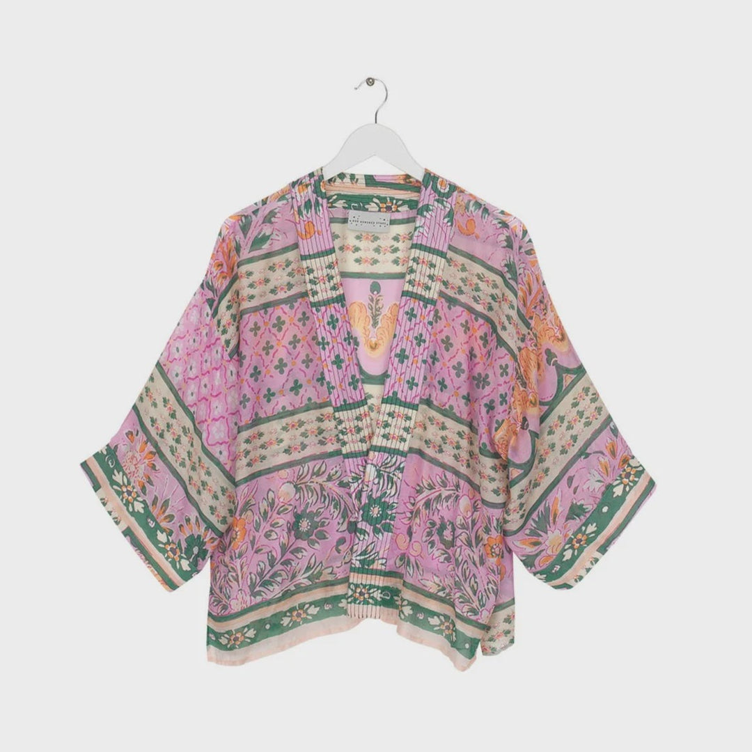 Folk Flowers Kimono Pink