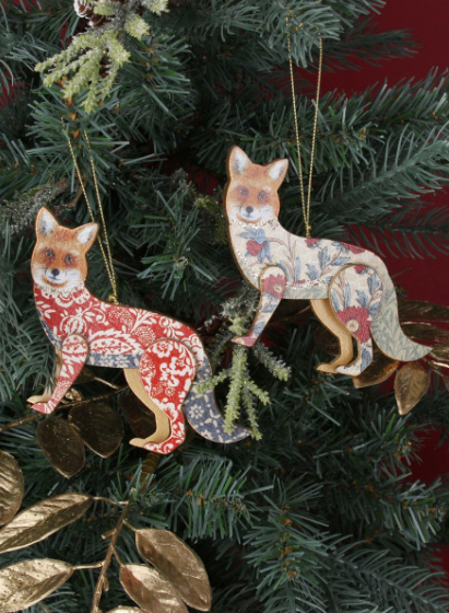 Wood Fox Decoration
