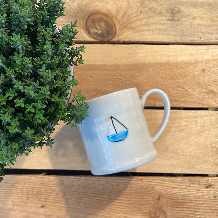 Ceramic Mini Mug with Sailboat