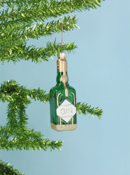 Bottle of Gin Glass Decoration