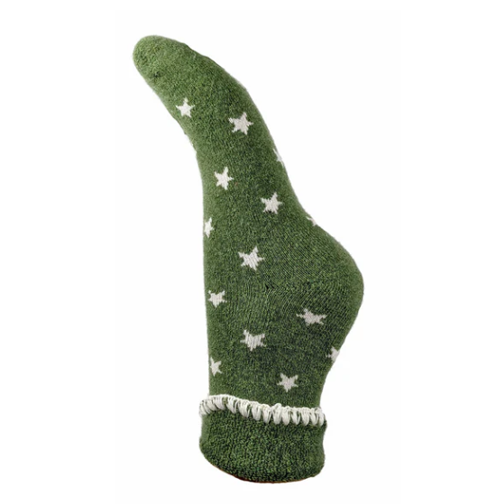 Cuff Fluffy Wool Socks with Stars