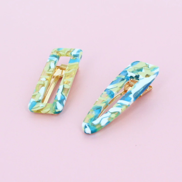 Set of 2 Mosaic Hair Clips
