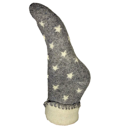 Cuff Fluffy Wool Socks with Stars