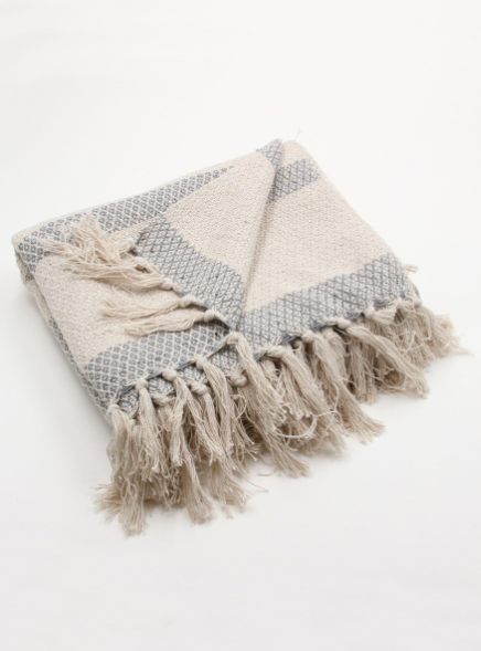 Woven Diamond Stripe Throw