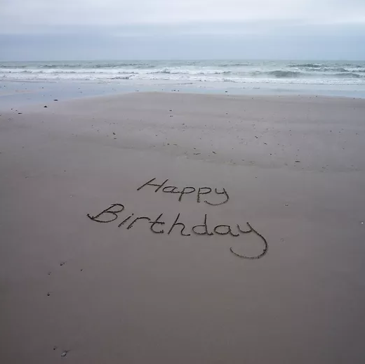 Happy Birthday in the Sand Card