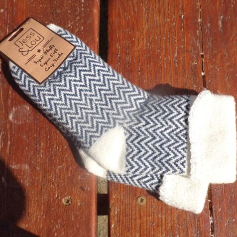 Happy Herringbone Cuff Socks