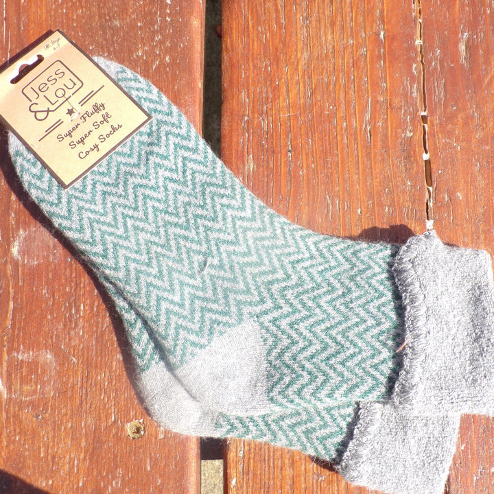 Happy Herringbone Cuff Socks