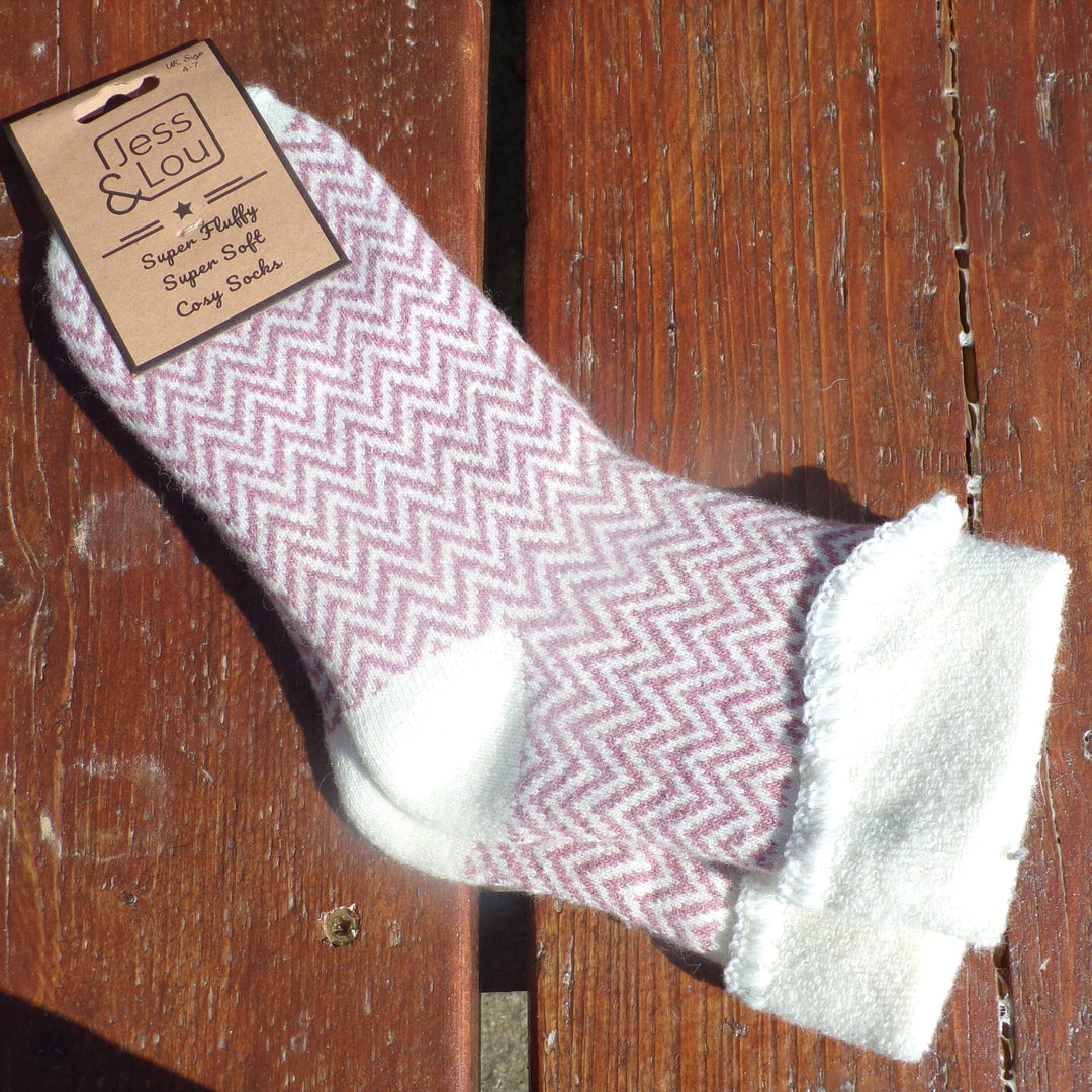 Happy Herringbone Cuff Socks