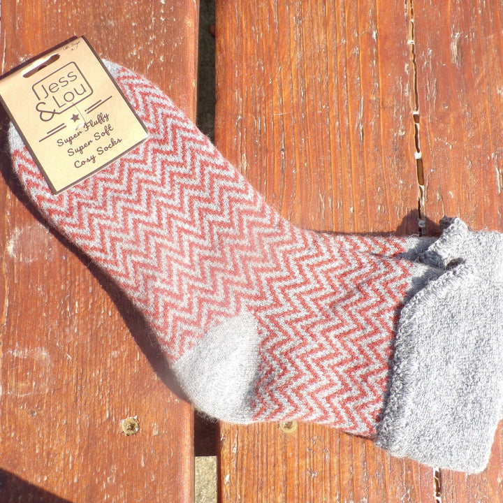 Happy Herringbone Cuff Socks