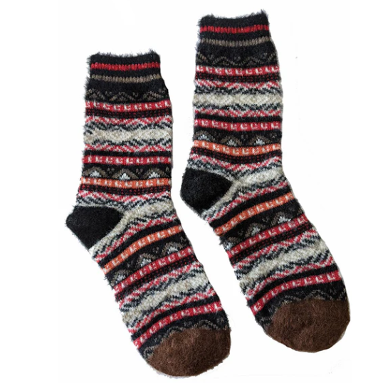 Highland Pattern Wool Blend Socks
