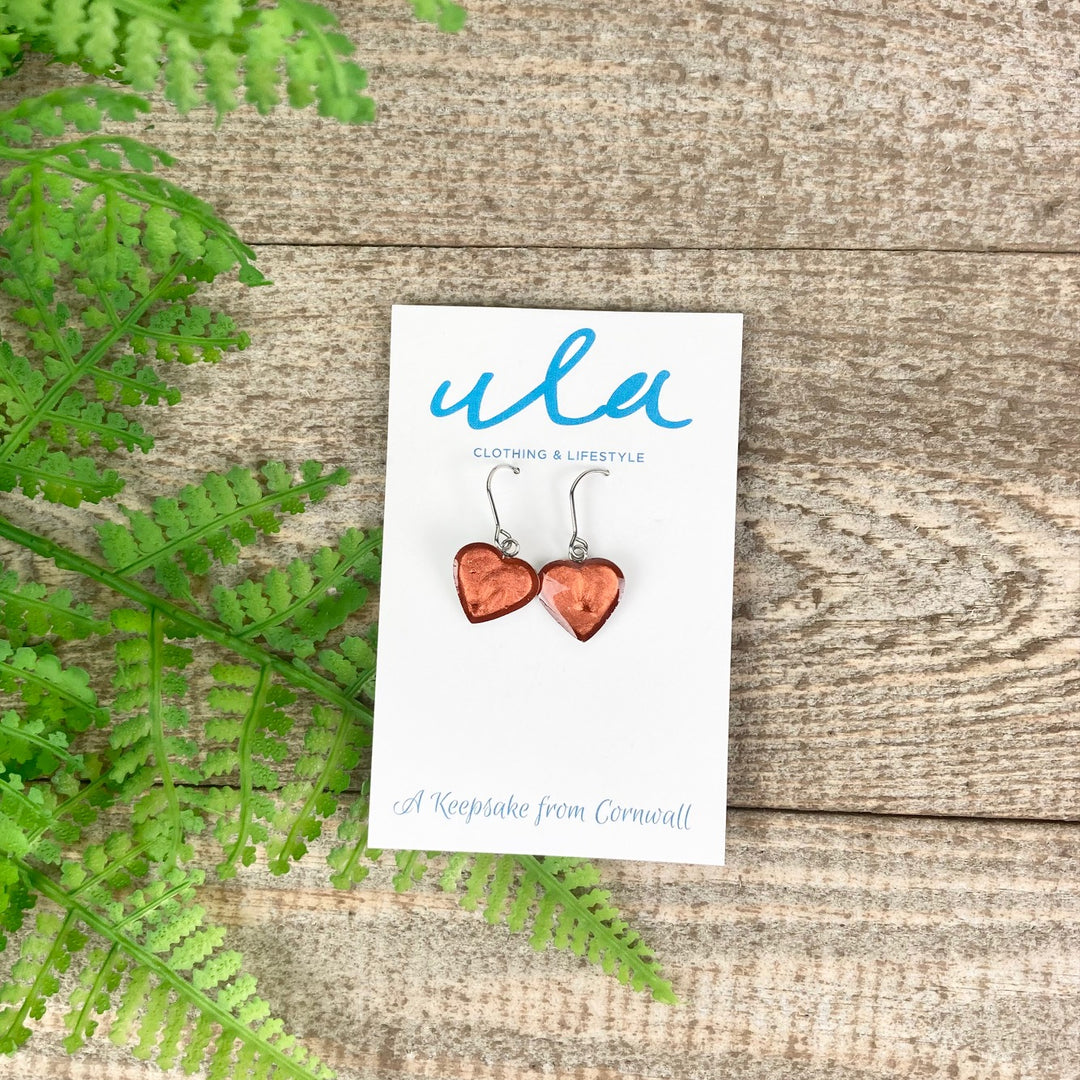 Heart Short Wire Drop Earrings