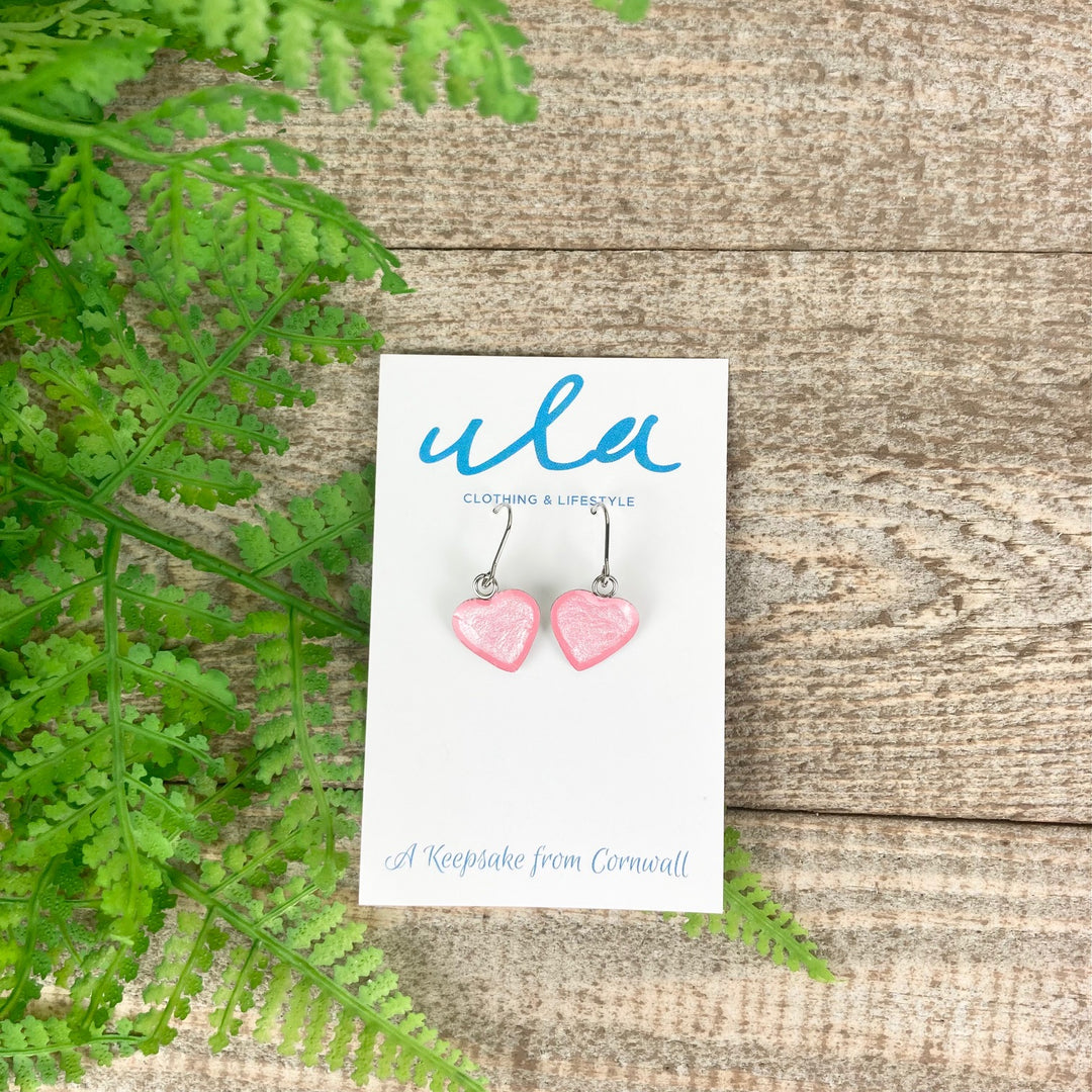 Heart Short Wire Drop Earrings