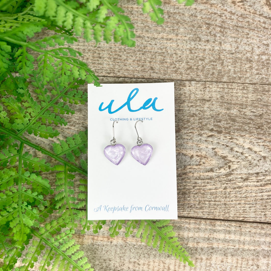 Heart Short Wire Drop Earrings