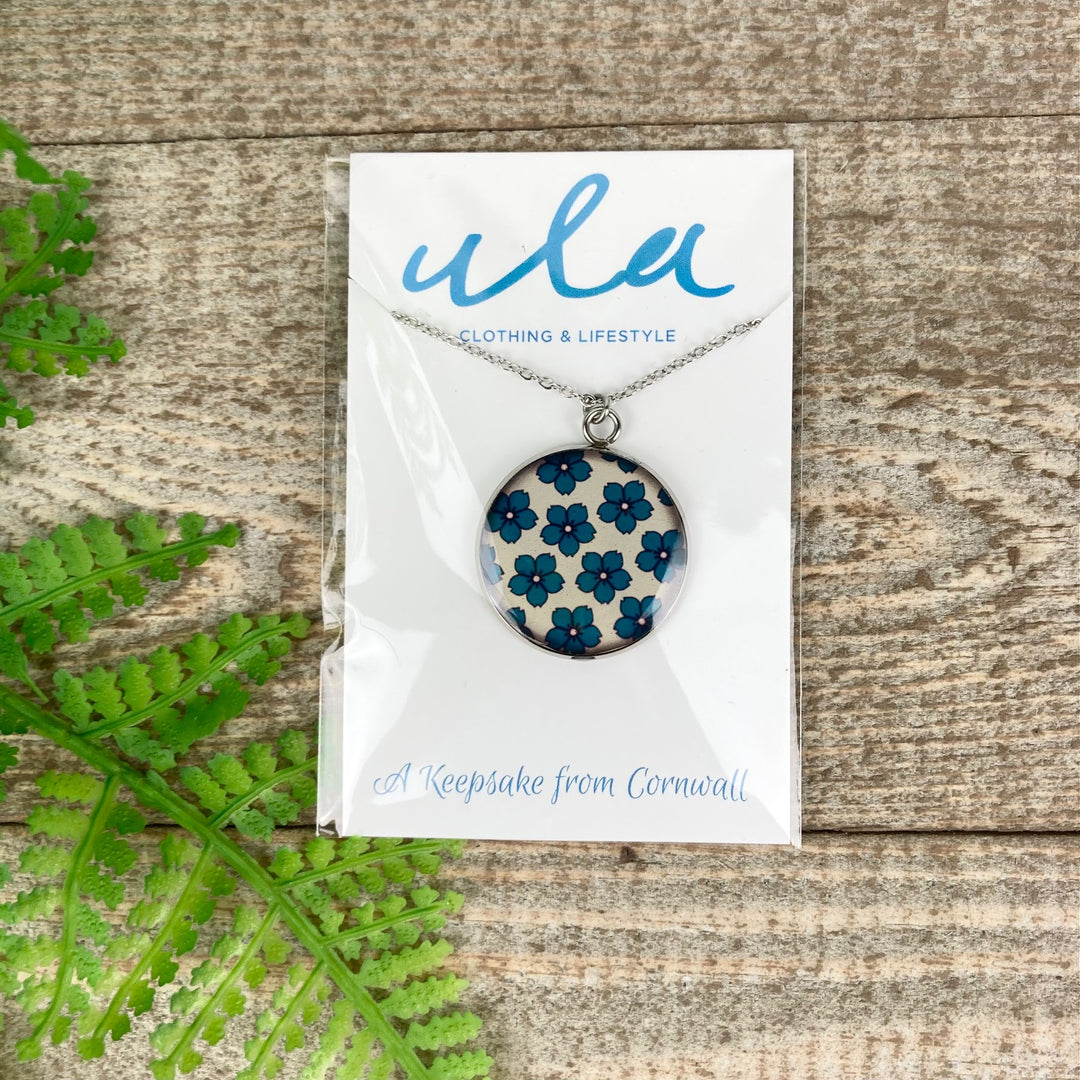 Japanese Flower Print Pendant