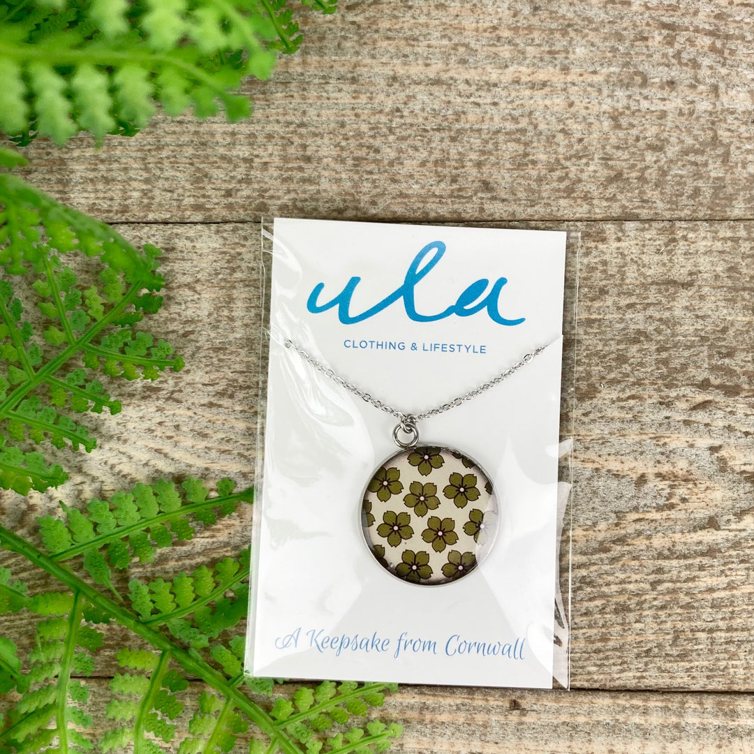 Japanese Flower Print Pendant