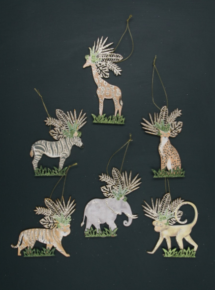 Wooden Jungle Animal Decorations