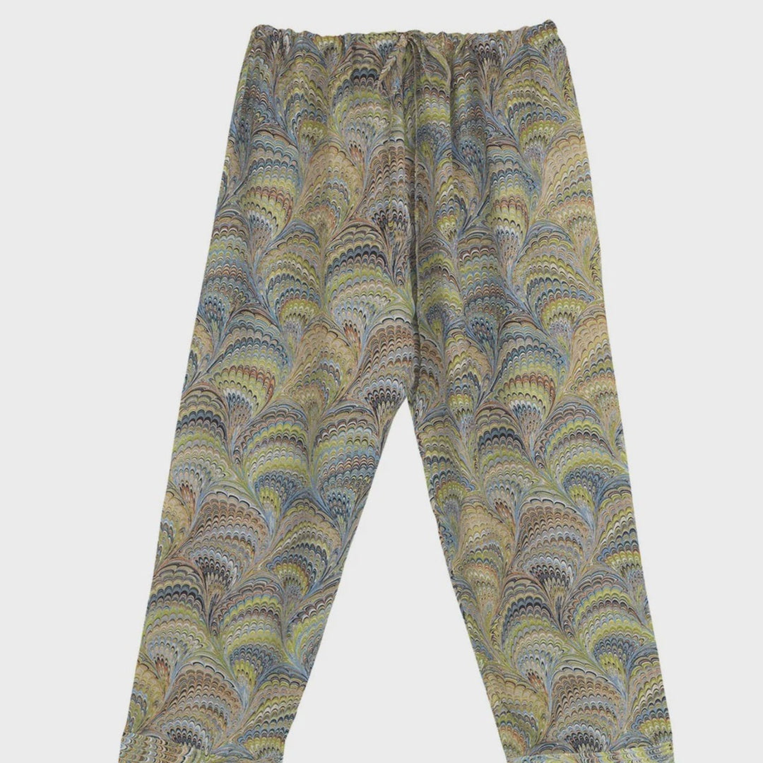 Marble Palazzo Pants Green