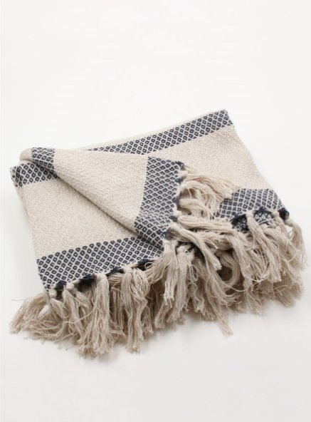 Woven Diamond Stripe Throw