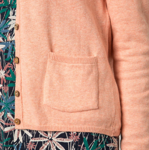 Notch Neck Fitted Cardigan