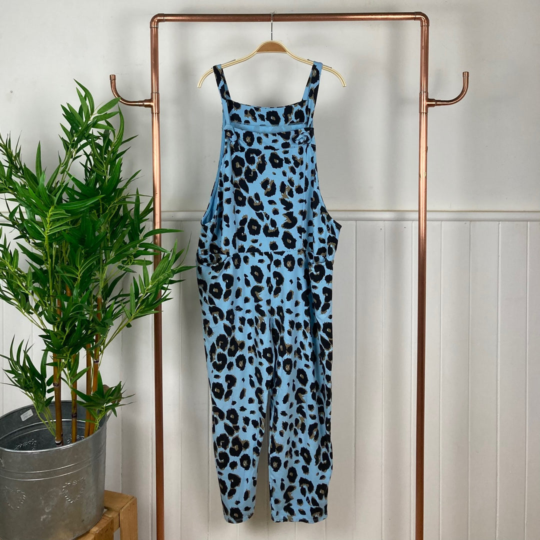 Leopard Print Jersey Dungarees