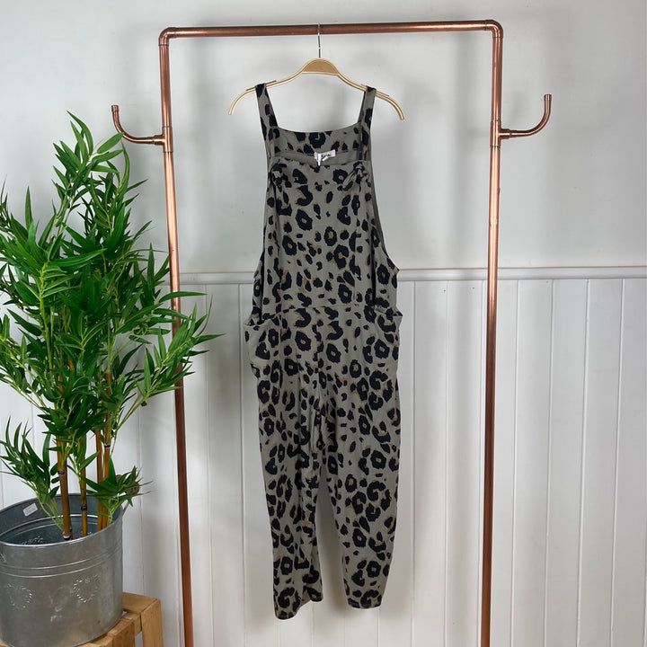 Leopard Print Jersey Dungarees