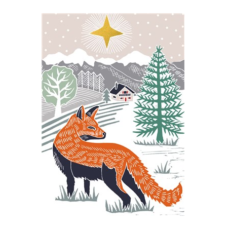 Christmas Fox & Star Card