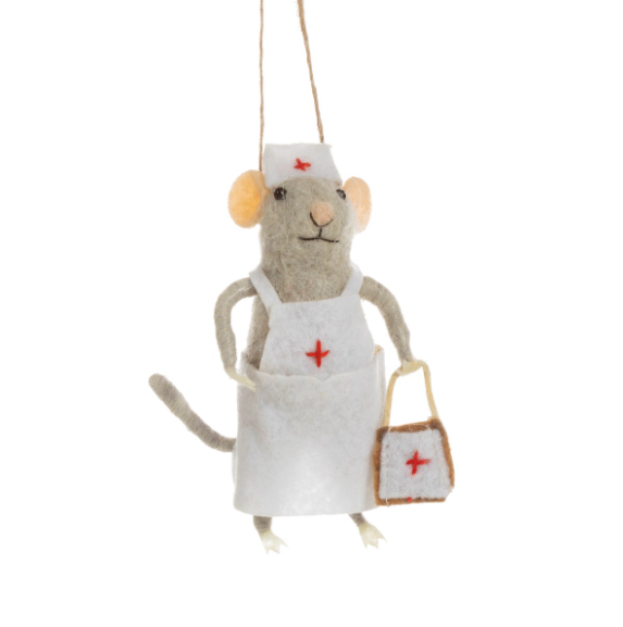 Nurse Mouse Felt Decoration