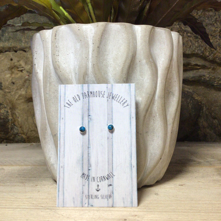 Tiny Stud with a Semi Precious Stone Setting