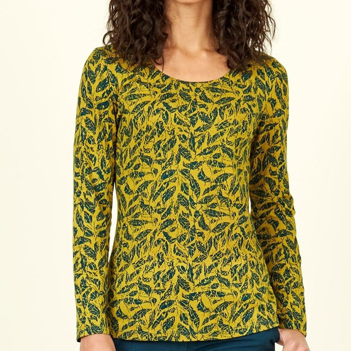 Citrine Yellow and Blue Printed Organic Cotton Top