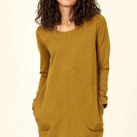 Organic Cotton Terry Tunic in Antique Mustard