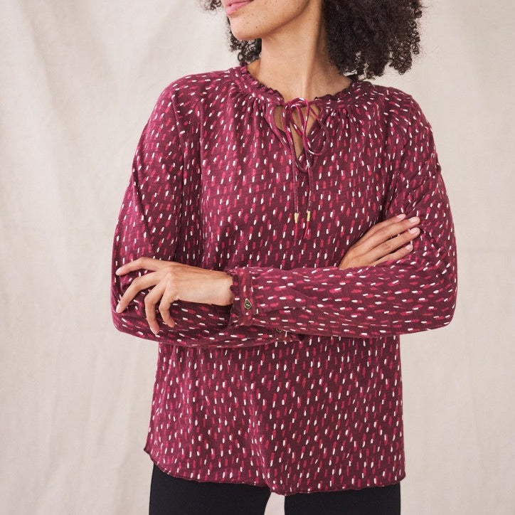Penelope Frill Neck Jersey Top