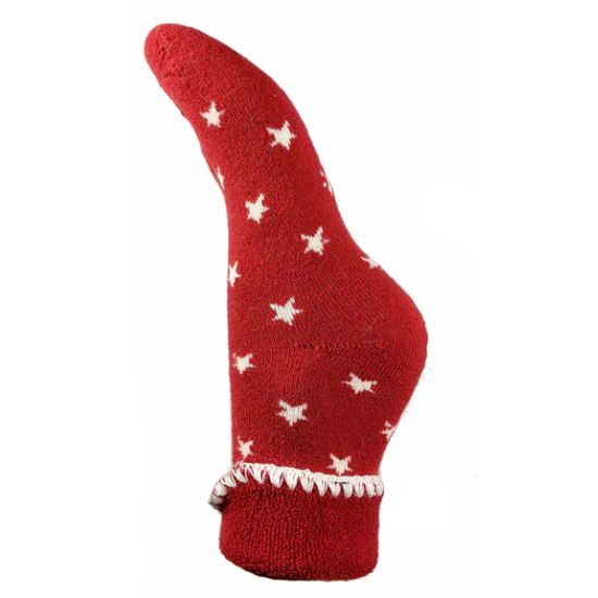 Cuff Fluffy Wool Socks with Stars