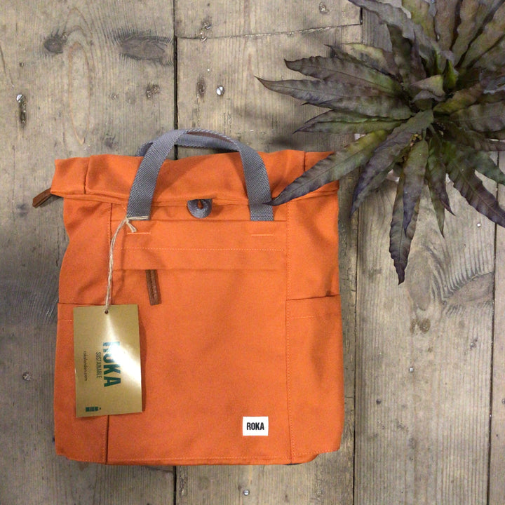 Roka Sustainable Finchley Small Backpack Atomic Orange