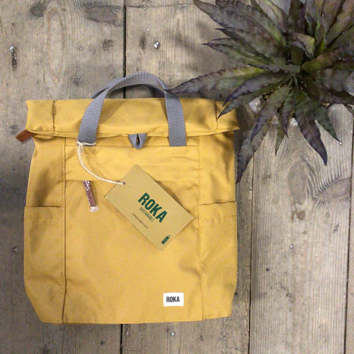 Roka Sustainable Finchley Small Backpack Flax Yellow