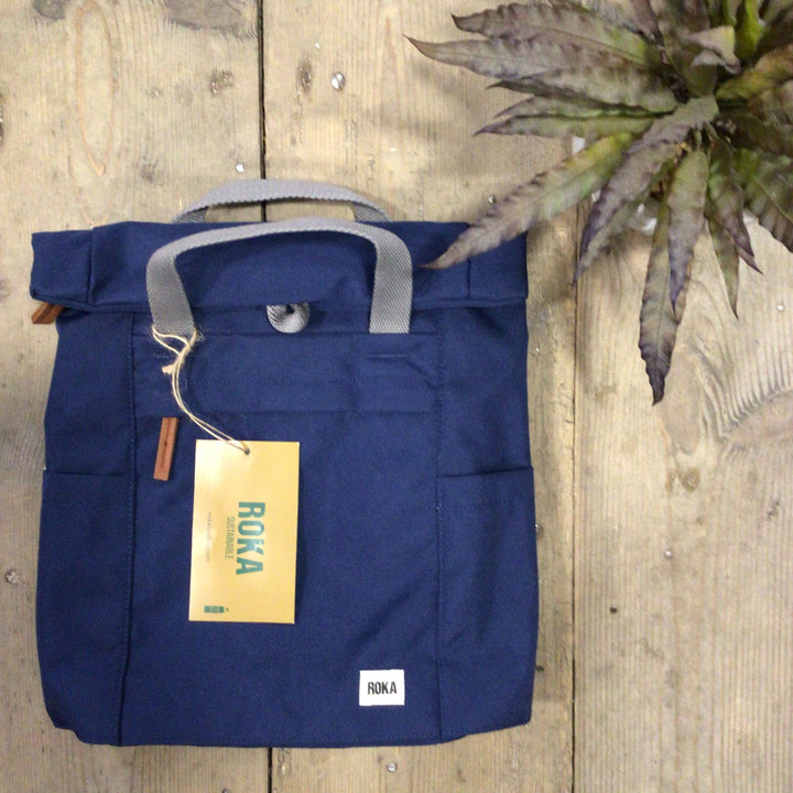 Roka Sustainable Finchley Small Backpack Marine Blue