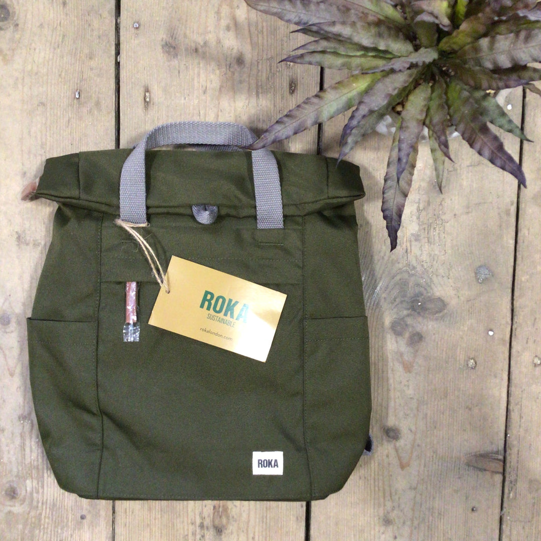 Roka Sustainable Finchley Small Backpack Moss