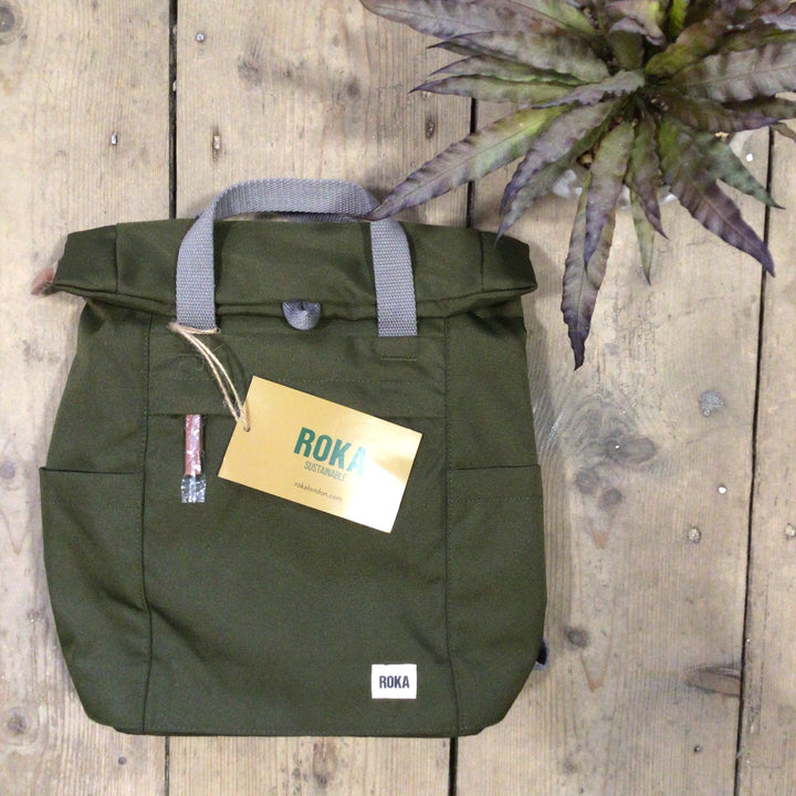 Roka Sustainable Finchley Small Backpack Moss